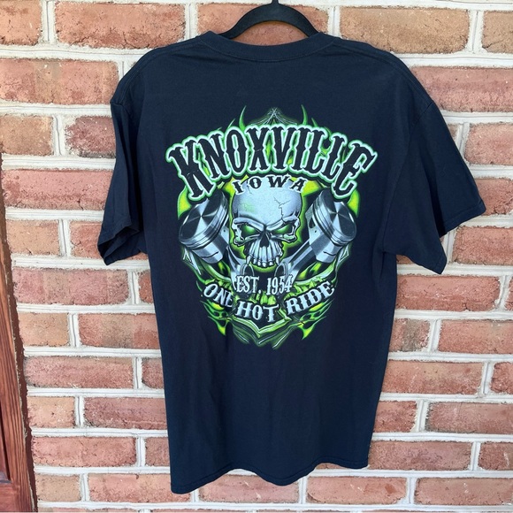Black T-shirt, Knoxville, Iowa one hot ride. excellent condition.  size: large - Picture 1 of 5